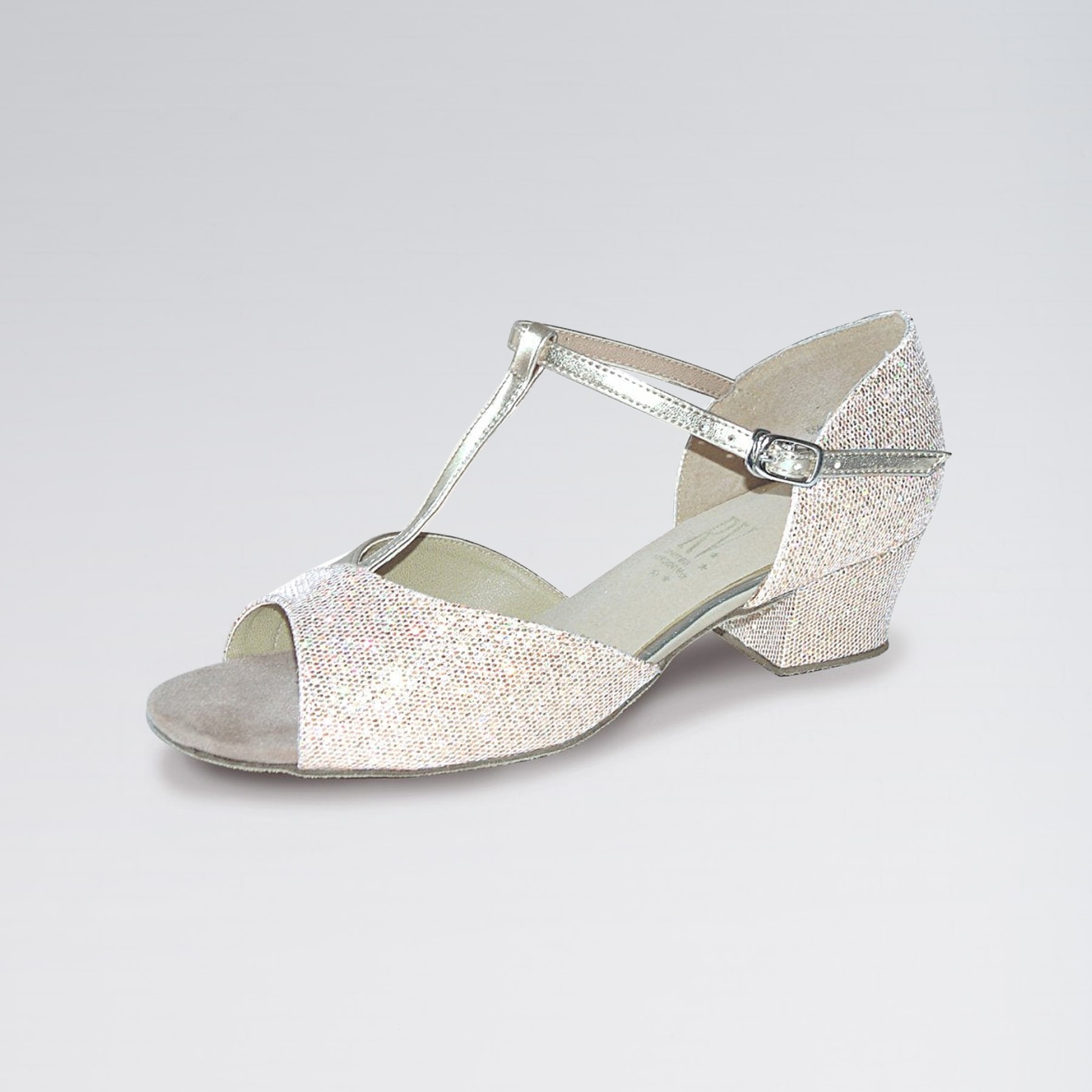 Roch Valley Stacey Ballroom Hologram Shoe with T-Bar Straps Cuban Heel