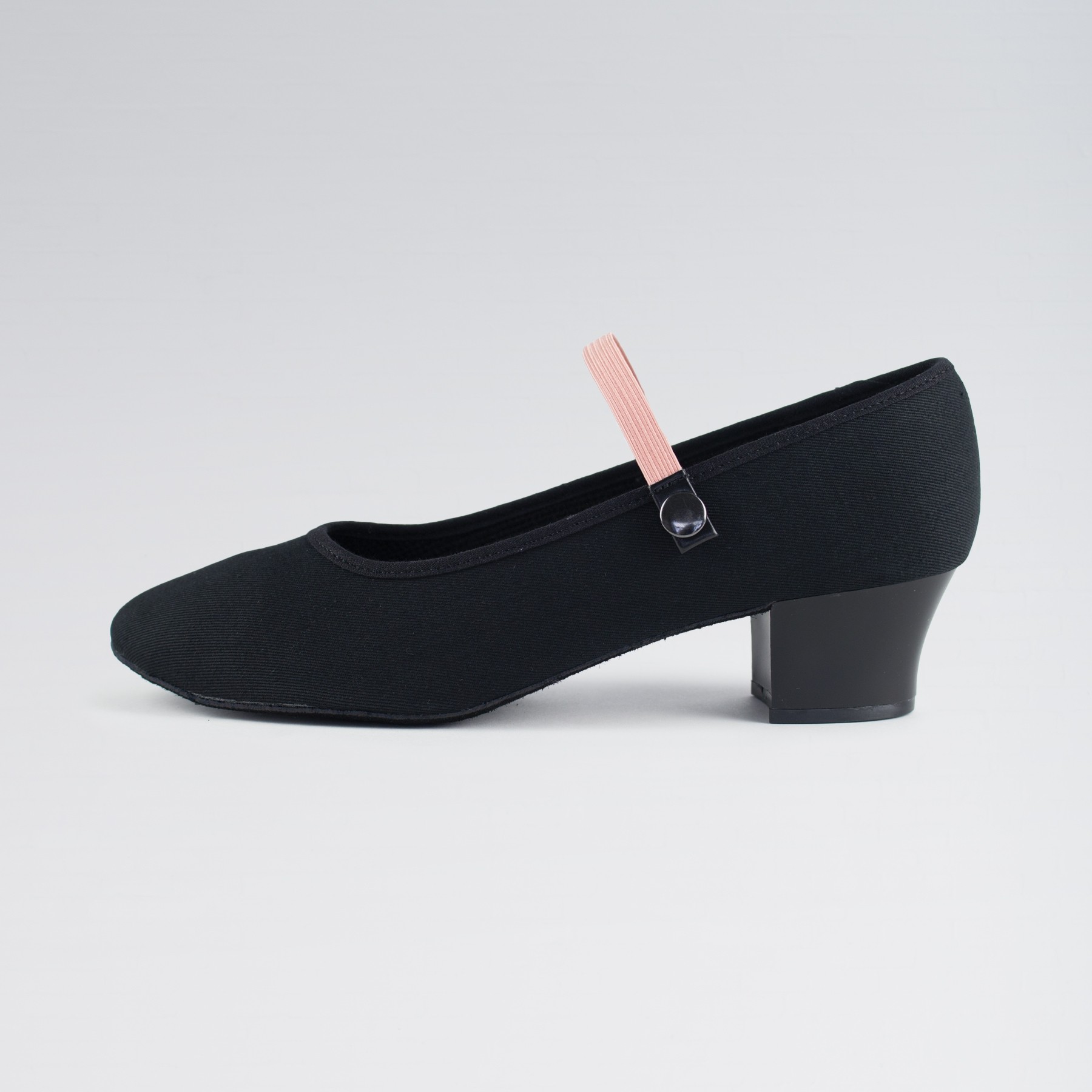 1st Position Charakterschuhe aus Leinen mit kubanischem Absatz