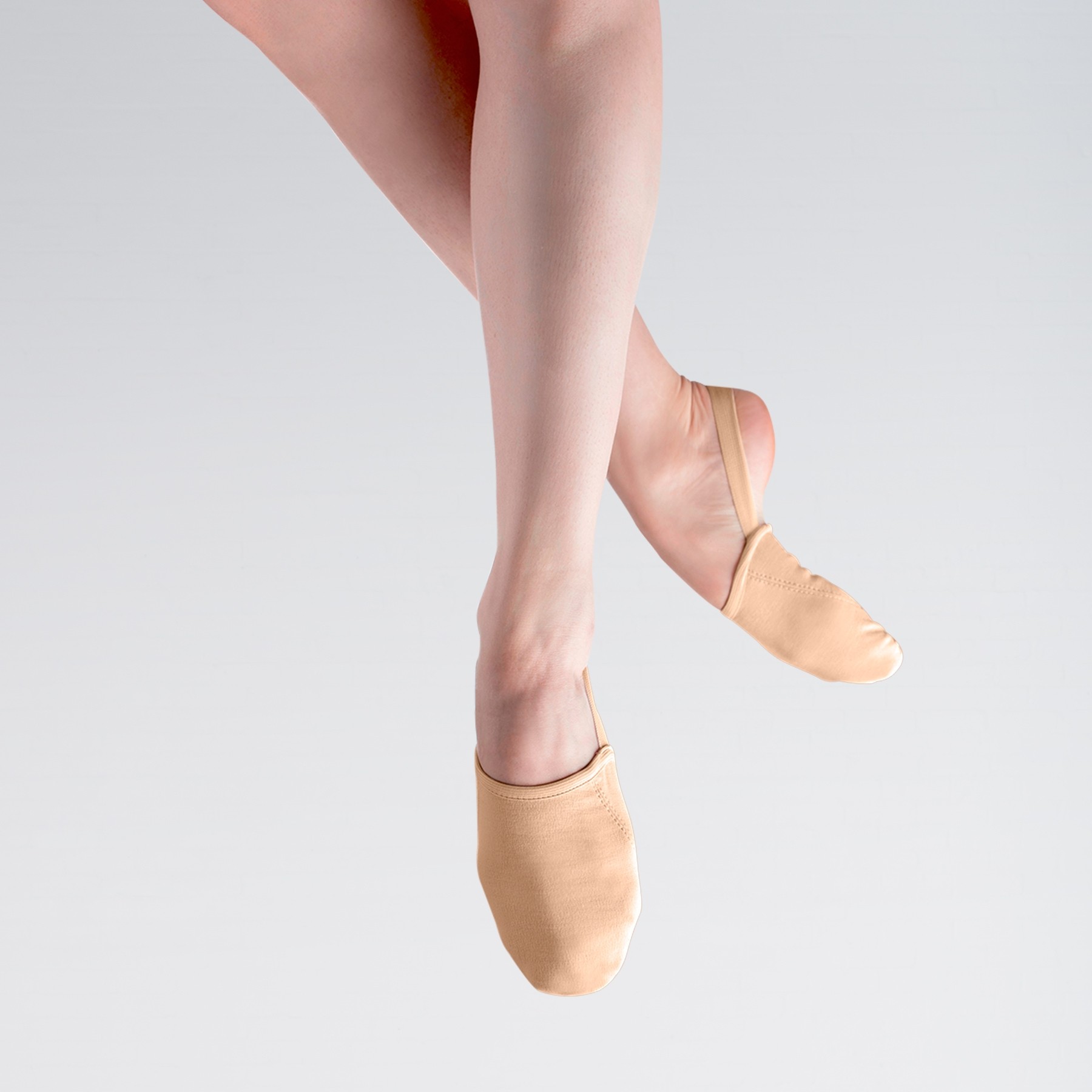 So Danca Stretch Canvas halbe Sohle Schuh mit einzelnen Gummizug (Nude)