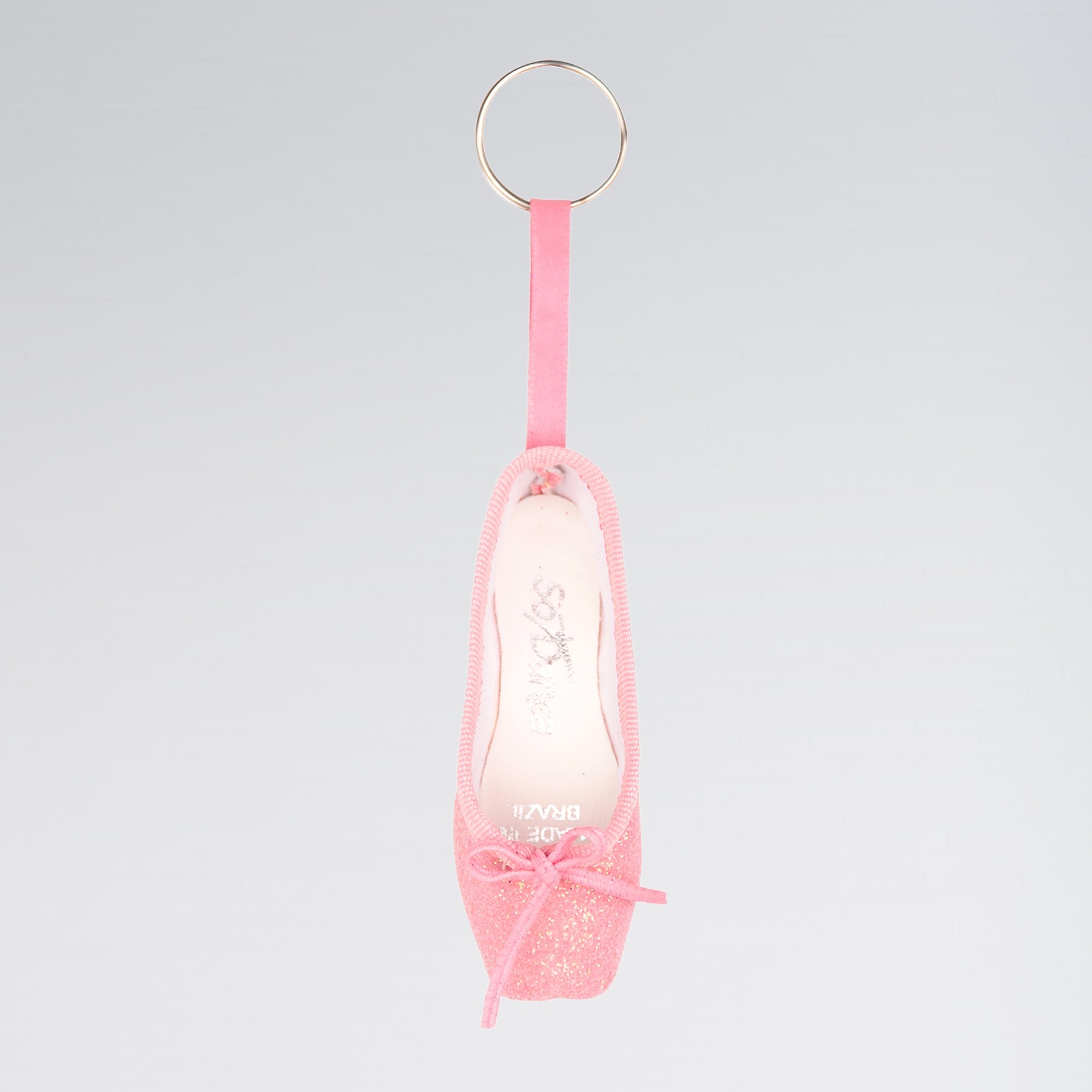 So Danca Mini Pointe Shoe Glitter Keyring Pink Glitter