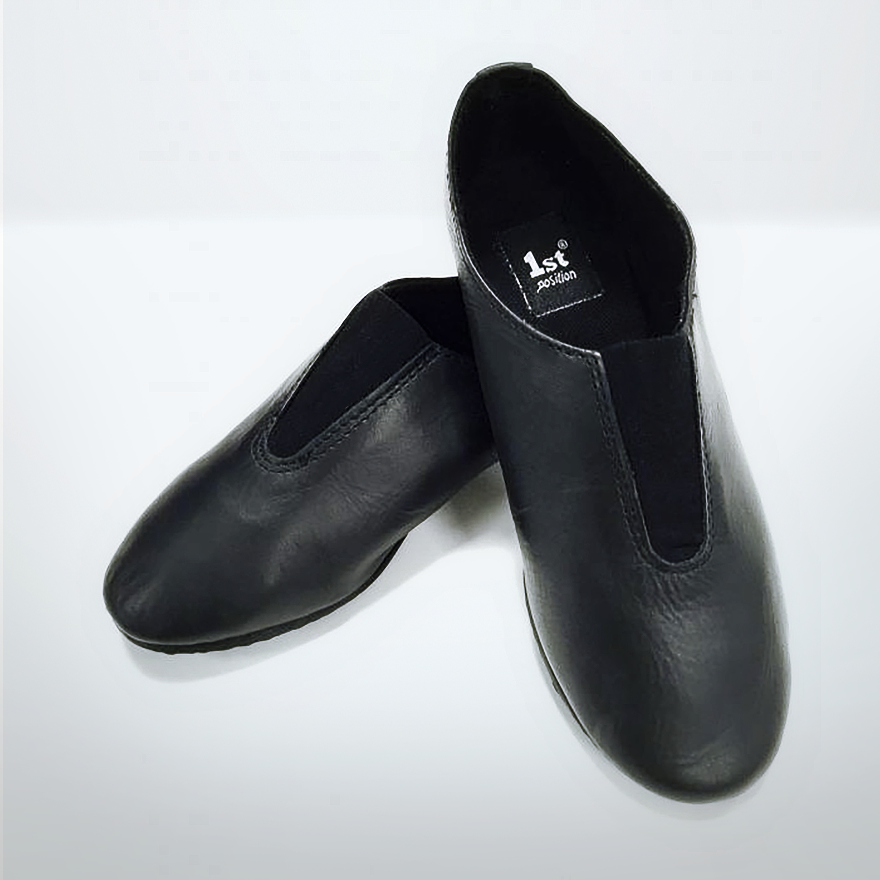 1st Position Leather Jazz Front Gusset Elasticated Shoes