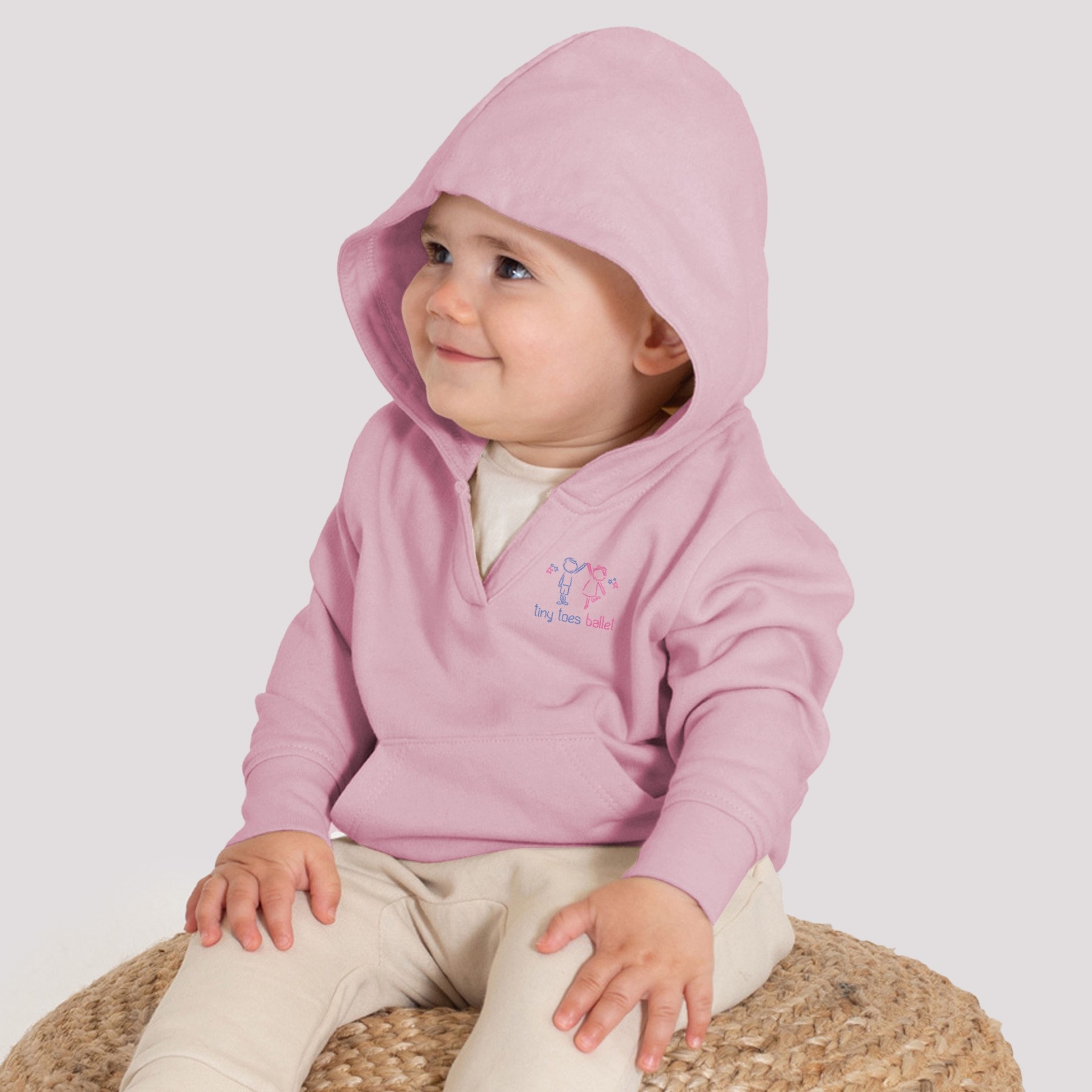 Tiny Toes Child Sustainable Hoodie (Soft Pink)