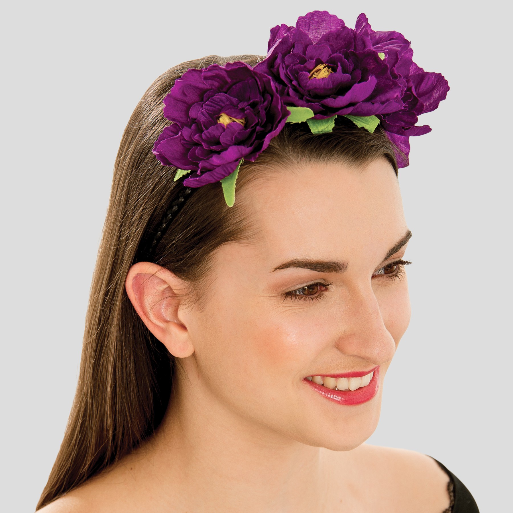 Purple Triple Flower on Elastic
