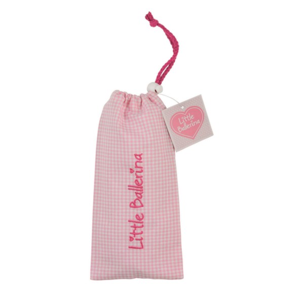 Little Ballerina Small Gingham Shoe Bag Pink