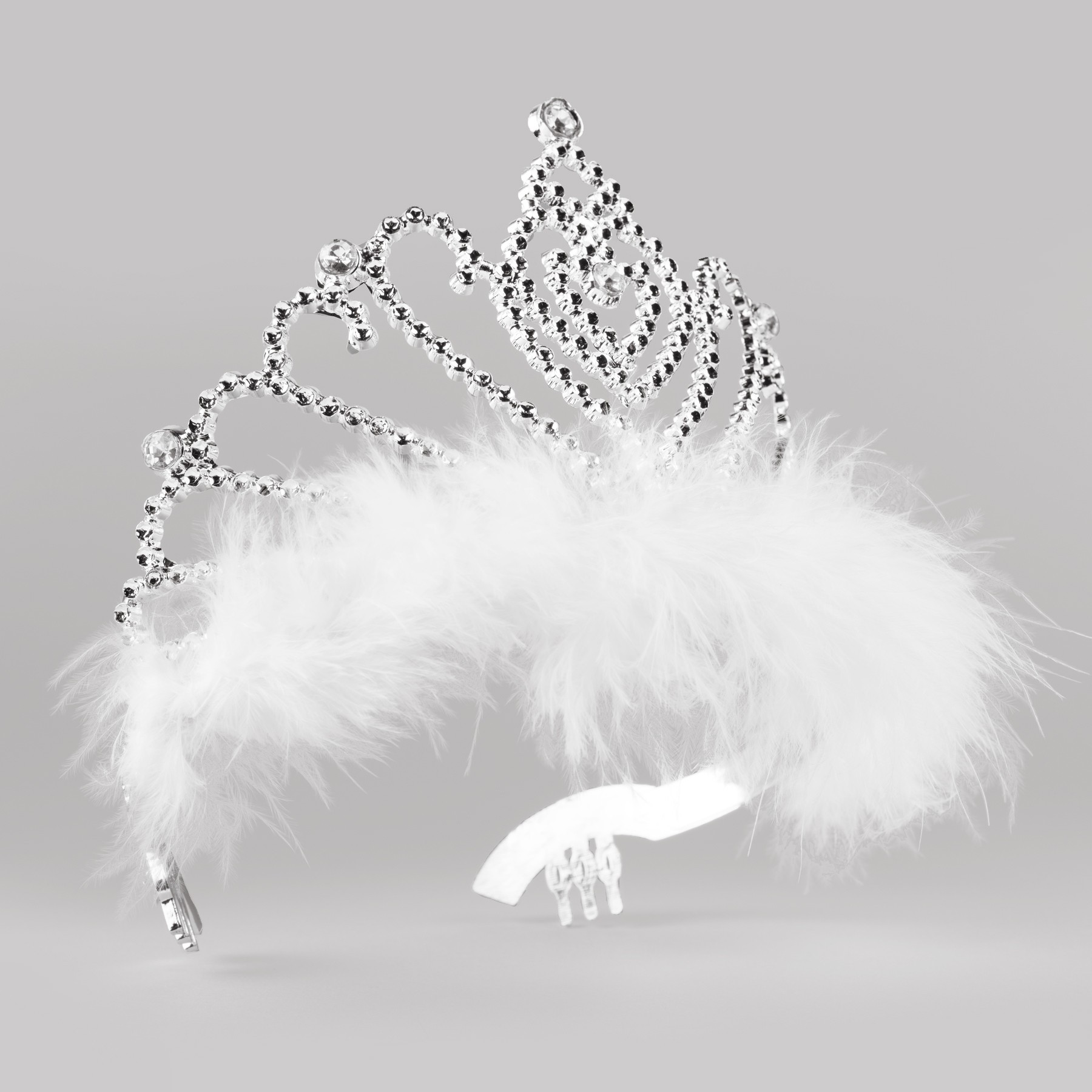 Tiara with White Marabou