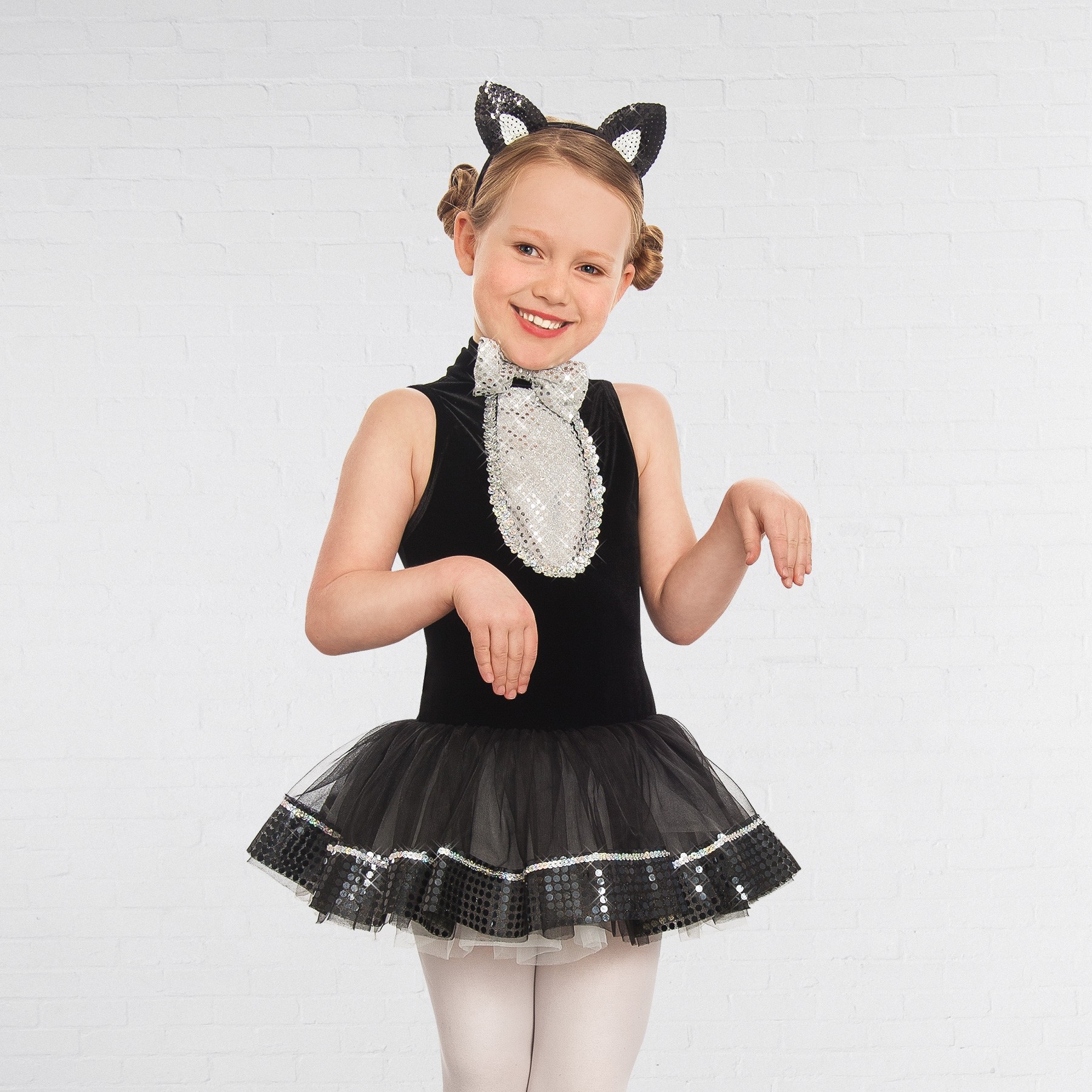 Black Sequin Cat Ears on Headband