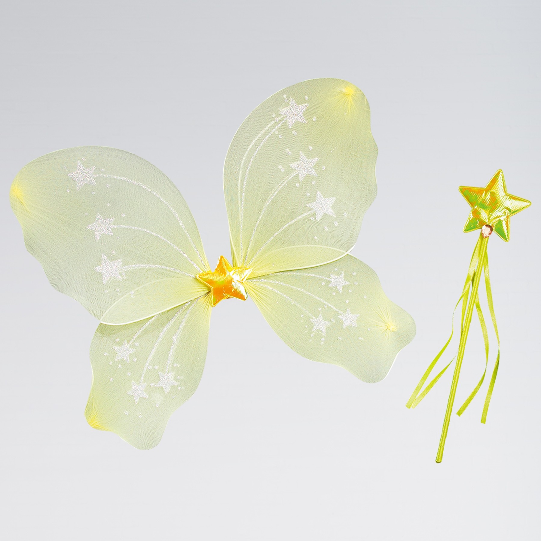 Yellow Star Wings and Wand Set