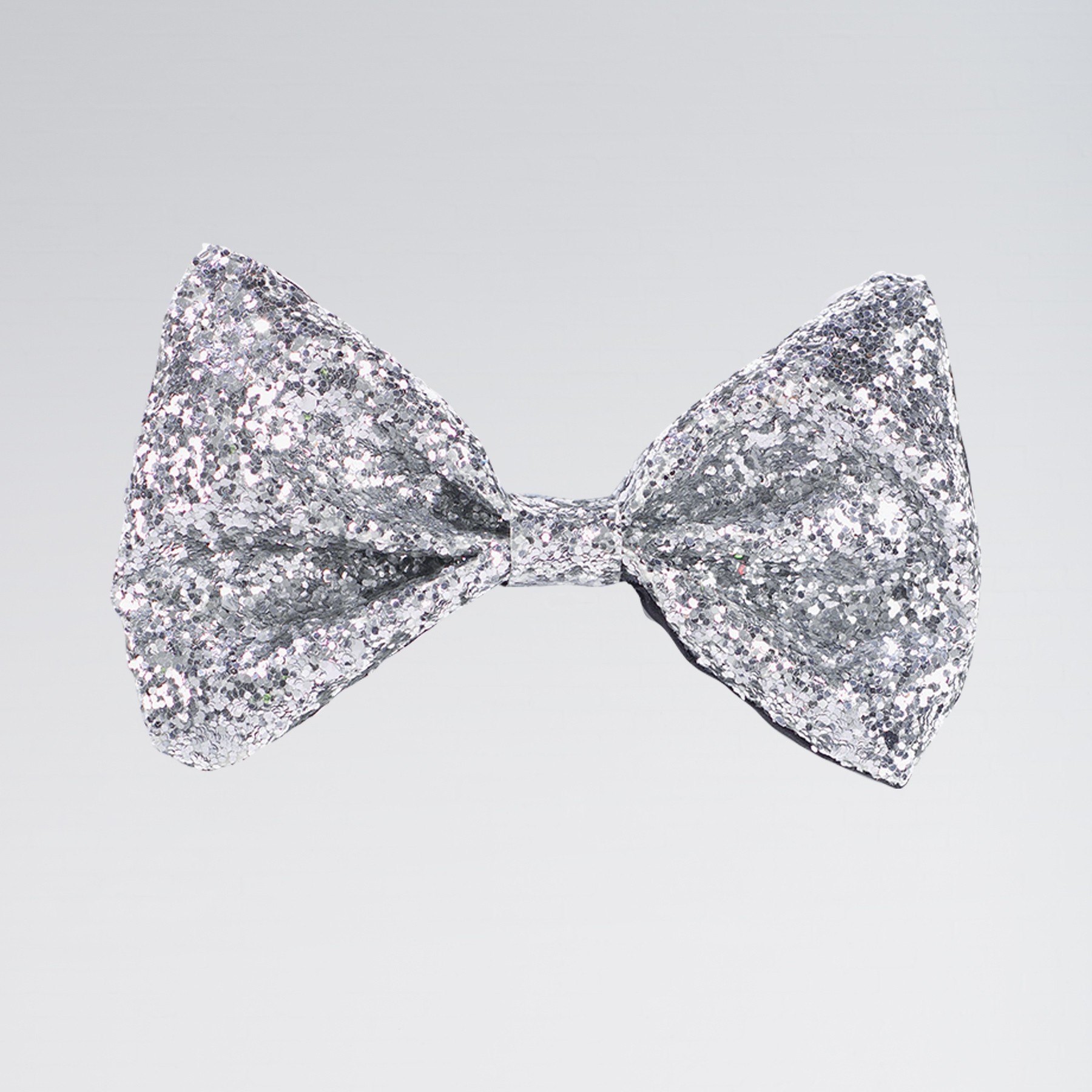 Glitter Bow Tie Silver