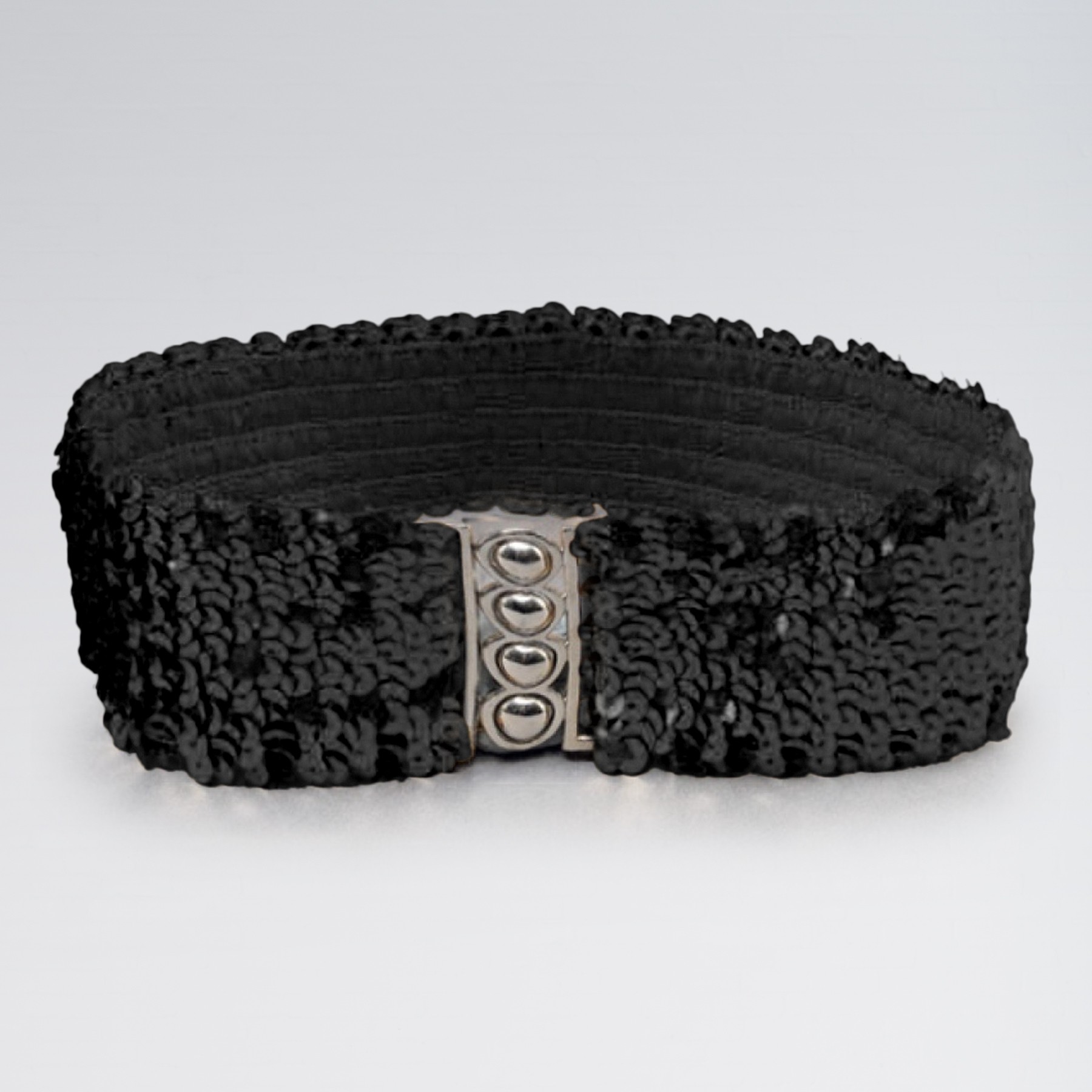 Black Stretch Sequin Belt