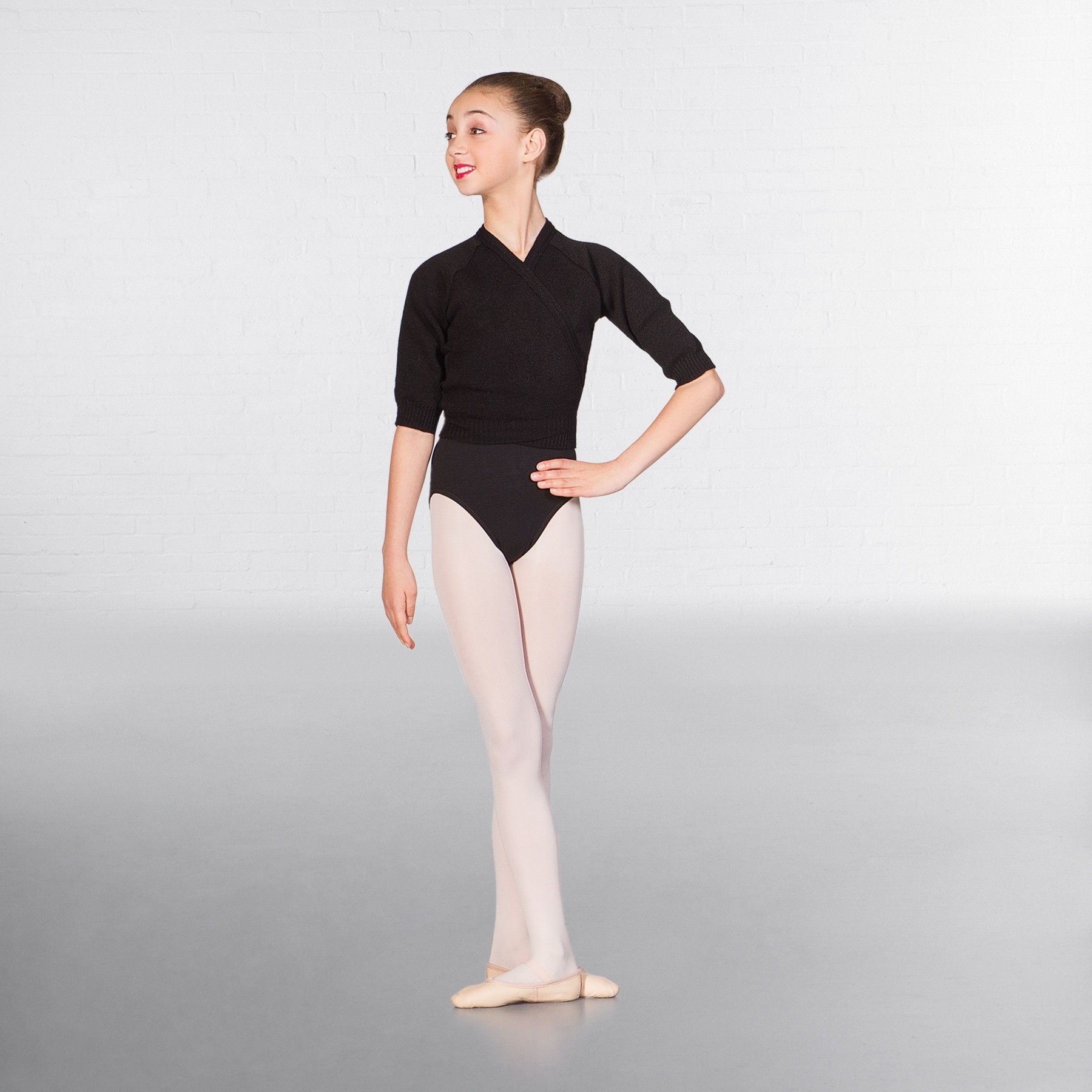 1st Position 3/4-Ärmel Wickeljäckchen (Black)