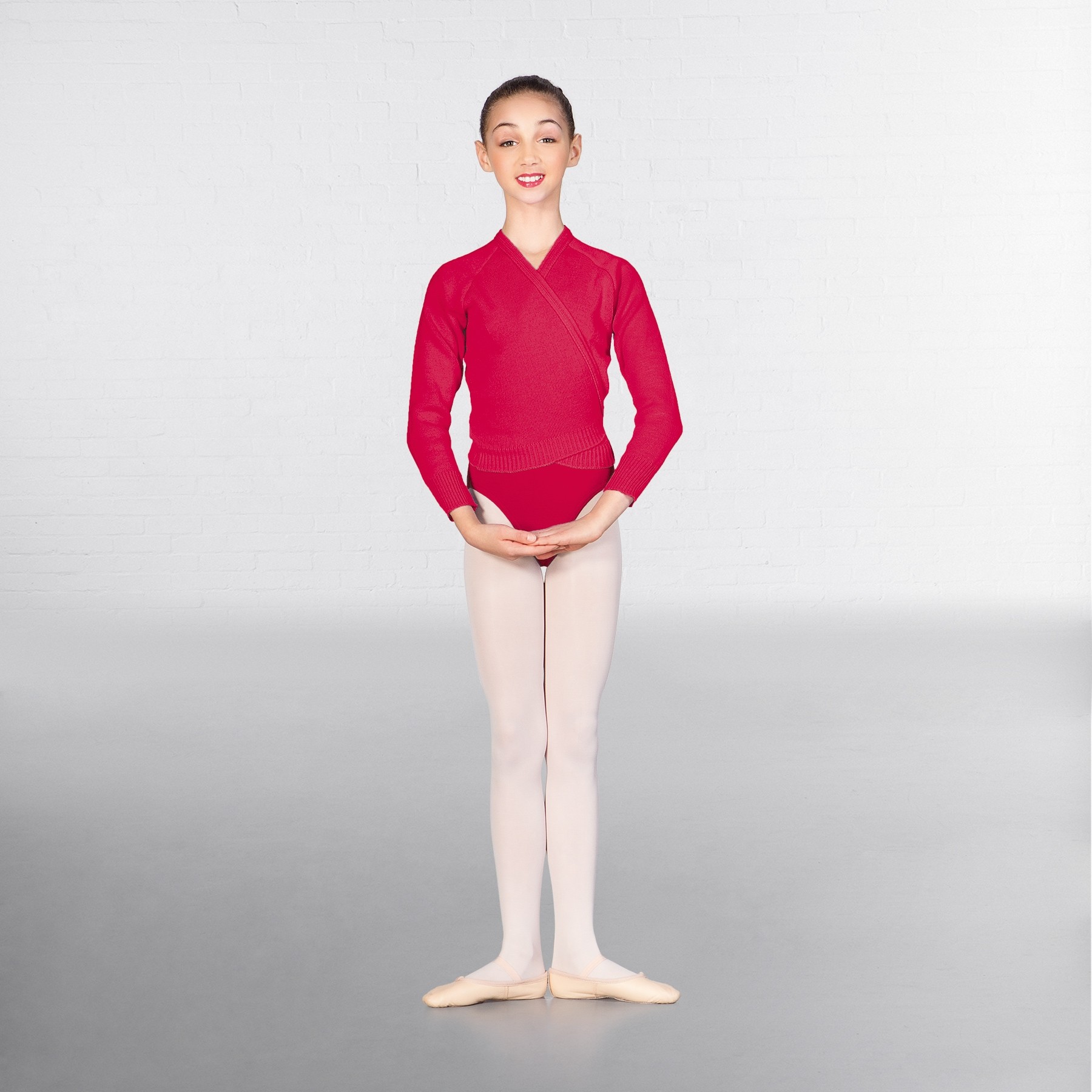 1st Position Long Sleeved Acrylic X-Over (Plum)