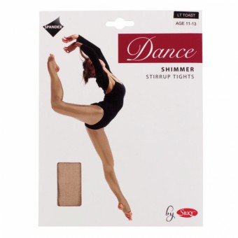 Silky Dance Shimmer Stirrup Tights (Light Toast)
