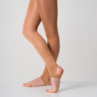 Silky Dance Shimmer Stirrup Tights (Toast)