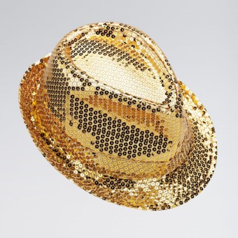 Sequin Trilby Hat Gold