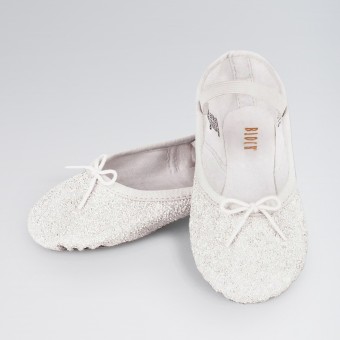 Bloch Ballettschuhe mit ganzer Sohle und Glitzeroberfläche (White)