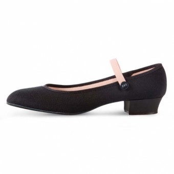 Bloch Accent Low Heel Canvas Character Shoe Black