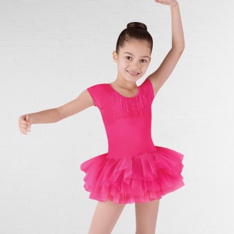 Bloch - Maillot con tutú Ife para niña (Hot Pink)