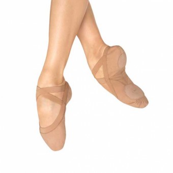 Bloch Pro Elastic Ballettschuhe aus Leinen (Flesh)