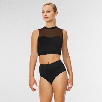 Bloch Emiko Hochgeschlossenes Crop-Top mit offenem Rücken