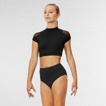Bloch Hanae Crop-Top mit Schlüsselloch am Rücken (Black)