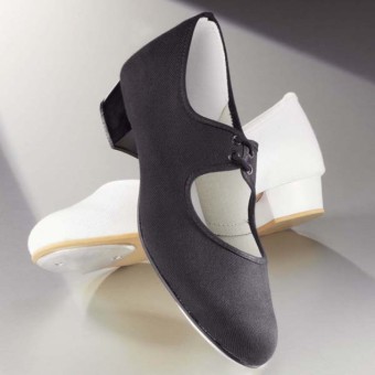 1st Position Canvas Low Heel Tap Shoes (Black)