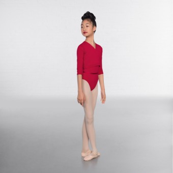 1st Position Cotton/Poly X Over Cardigan 3/4 length sleeves (Plum)