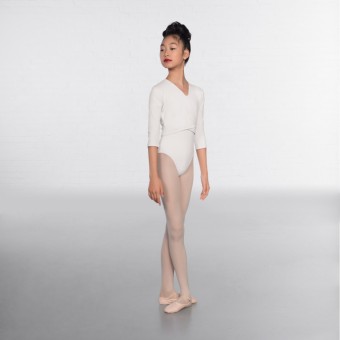 1st Position Cotton/Poly X Over Cardigan 3/4 length sleeves (White)