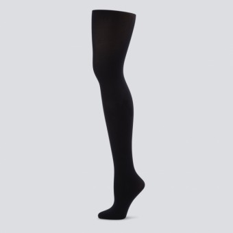Capezio Ultra Soft Self Knit Waistband Footed Tight (Black)