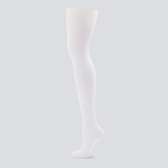 Capezio Ultra Soft Self Knit Waistband Footed Tight (White)