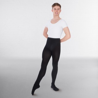 Capezio Herrenstrumpfhose mit Fuß und Naht (Black)