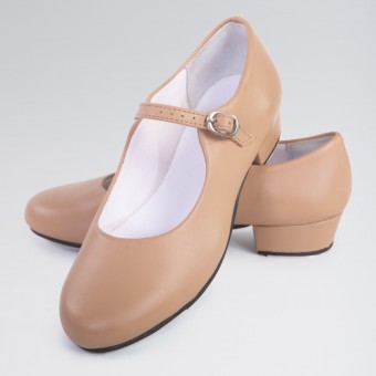 1st Position Steppschuhe mit Schnallenverschluss (Tan)