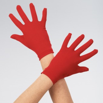 Childs Short Satin Gloves Red