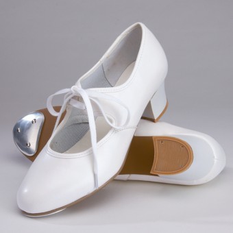 1st Position Steppschuhe aus PU mit kubanischem Absatz (White)