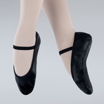 1st Position Leather Ballet Shoes (Black)