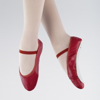 1st Position Leather Ballet Shoes (Red)