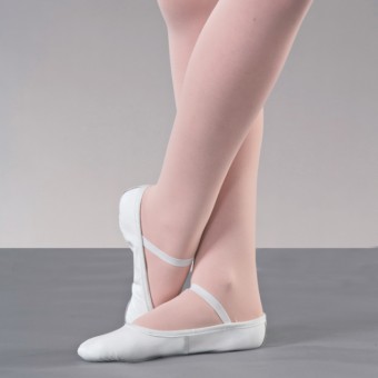 1st Position Leather Ballet Shoes (White)
