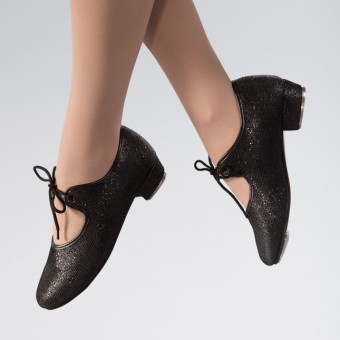 1st Position Hologram Low Heel Tap Shoe (Black)