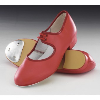 1st Position Low Heel PU Tap Shoes (Ruby Red)