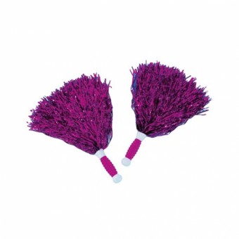 Cerise Tinsel Pom Pom