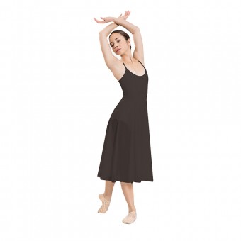 1st Position Long Mesh Dress Leotard (Black)