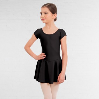 1st Position - Maillot Maddy de manga larga con falda (Nylon mate) (Black)