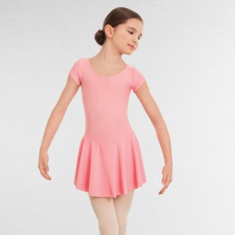 1st Position - Maillot Maddy de manga larga con falda (Nylon mate) (Candy Pink)