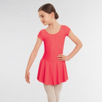 1st Position - Maillot Maddy de manga larga con falda (Nylon mate) (Coral)