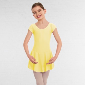 1st Position - Maillot Maddy de manga larga con falda (Nylon mate) (Lemon)