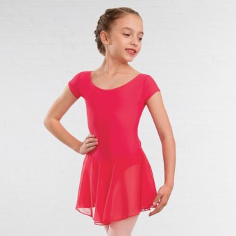 1st Position - Maillot "Milly" de Manga Japonesa y Falda de Gasa (Coral)