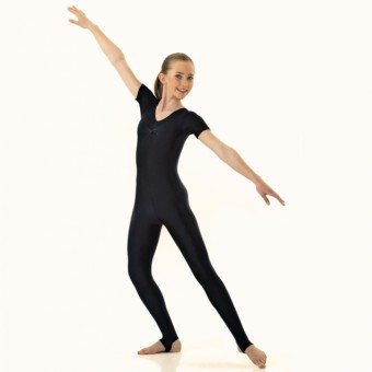 1st Position Jenny Ruched Front Catsuit (Black)