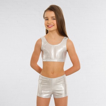 1st Position Metallic Hot Pants Silver