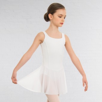 1st Position Meryl Skirted Leotard (White)