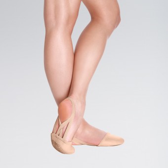 So Danca Leather Half Sole Shoe with Double Elastics (Nude)