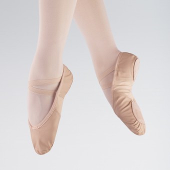 So Danca Zapatilla de Ballet de Cuero con Inserciones Elásticas